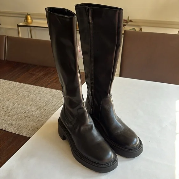 Zara Black Heeled Boots - Picture 2 of 12